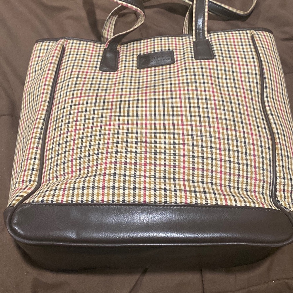Lauren by Ralph Lauren, small check canvas tote